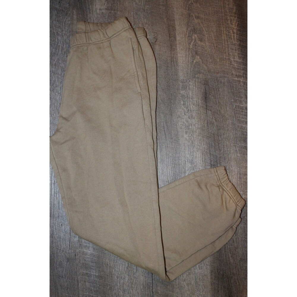 Mate The Label Organic Fleece Relaxed Pocket Jogger Sweatpants TAN NWOT SZ S